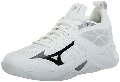 Qual o Melhor Tênis de Handebol de 2025? Melhores Ranking 5 Mizuno Tênis feminino de vôlei com dimensão ondulada, Branco/preto, 43