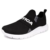 Nautica - Tenis casuales para hombre, de moda, para caminar, ligeros, de ancho mediano y ancho, Black White-tobin, 8 Wide