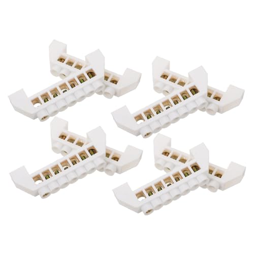 SEWACC 8pcs Brass Wire Screw Terminal Ground Bus Bar 7 Positions Electrical Terminal Strip Heavy Duty Power Connection Block for Car Marine Boat Use