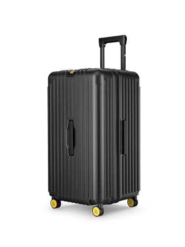 Image of EUME Trunk Check in Trolley Bag Medium Size for Travel | 66cm to 74cm Expandable Trolley Bag | Polycarbonate 8 Silentrun Spinner Wheels Suitcase | Premium Trolley Bags for Travel (Charcoal Black)