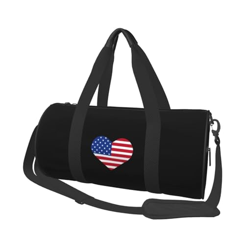 American Flag Convertible Garment Bag with Shoulder Strap, Carry on Garment Duffel Bag for Men Women - Rolling Foldable for Travel Luggage Bags (Black)