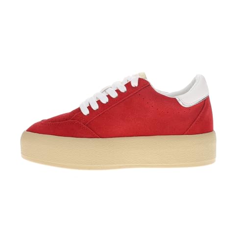 VINTAGE HAVANA Womens Ream Suede Metallic Lace Up Platform Sneakers Shoes Casual - Red3