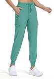 POLIVA Cargo Pants Women Lightweight Hiking Joggers Quick Dry Travel Outdoor Athletic Casual Pants, Green XXL