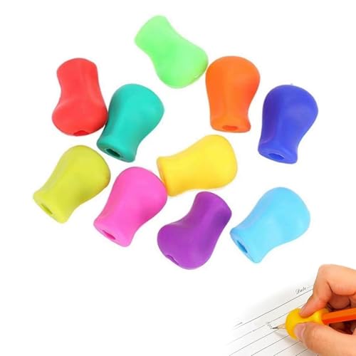 JIEHU 10 Pcs Children’s Pencil Grips, Children Pens Grips, Pencils Holders, Pen Grips Must-Haves for Classroom, Suitable for Children and Adults Pen Holder, Children’s Pencils Grips