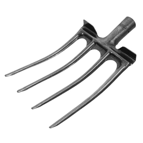 BESPORTBLE Horquilla De Acero para Jardín De Cuatro Dientes Utilizable para Triturar La Tierra Manipular Estiércol El Patio Granja Cabezal De Herramienta De Jardinería