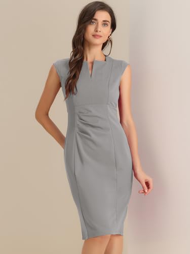 Image of Allegra K Women's Sheath Dress Pencil Work Sleeveless Professional Office Dresses