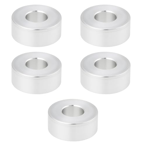 YINETTECH 5er-Pack Aluminium Bolzen Distanzhülsen M10 10,5 mm id x 24 mm od x 10 mm l für Stütze Isolation Positionierung Schwingungsdämpfung