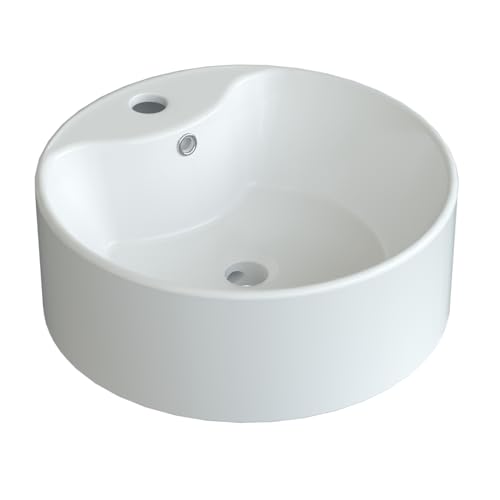Rundes weißes Keramik Waschbecken Ø 40 cm Moderne Design Rund...