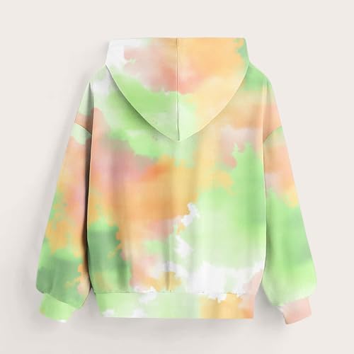 Girls Trendy Tie Dye Hoodie Sweatshirts Kids Dressy Casual Preppy Outfits Hooded Pullover Cute Hoodies for Teen Girls3