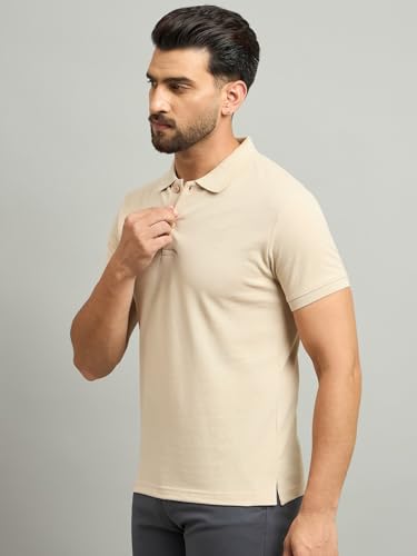 Image of Men's Half Sleeve Solid Cotton Polo T-Shirt | Premium Soft Fabric