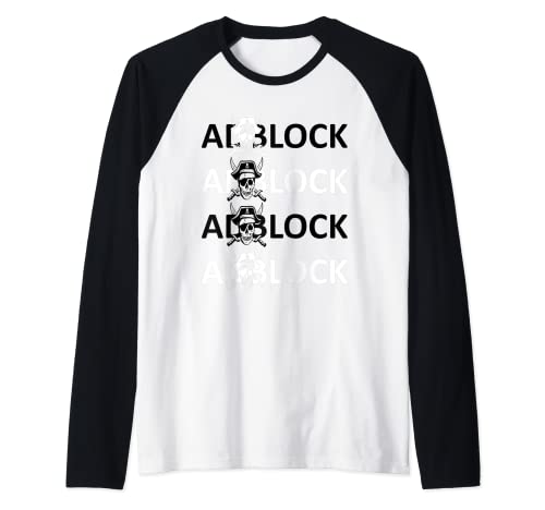 AdBlock Pirate AdBlockPirate Ad Block Pirate STACKED Raglan Baseball Tee