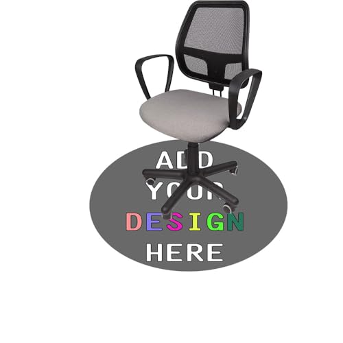 Custom Rug for Office Home, Customized Chair Mat with Personalized Photo Text Logo, Customize Large Anti-Slip Floor Protector for Home, DimGray-36 Inch