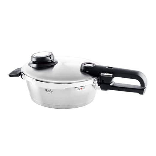 Fissler Vitavit Premium Pentola a pressione in acciaio inox 1.8 L, 18 cm, 4 livelli di cottura, incluso inserto, adatta a fornelli a induzione
