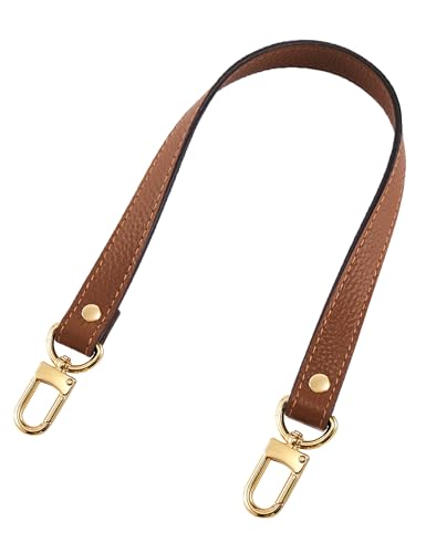 AAStraps Full Grain Leather Replacement Strap Shoulder Bag Purse,Hand strap Width 0.7 inch,length25.59” (65cm) (Brown-Gold Lock)