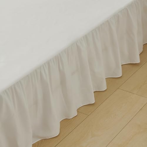 Bed Skirt Full Size Ruffled Bed Skirt with Split Corners, Full Bed Skirts 18 Inch Drop with Platform, White, 18'' Full