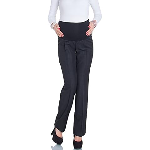 HAPPY MAMA. Damen Umstandsmoden-Business-Hose mit Jersey-Bund Gr. 36-50. 246p Cover