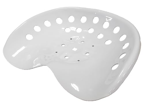 4th Gen Metal Tractor Seat (White) Made in USA