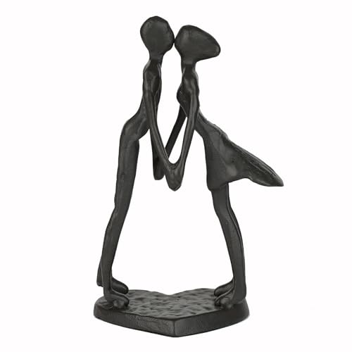 Estatua pareja abstracta de hierro para decoración moderna miniatura 1