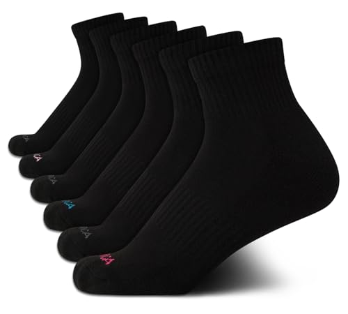 Image of Nautica Womens High Quarter Socks Moisture Wicking Cushioned Socks, 6 Pack | Dri-Motion Moisture Wicking Stretch Fabric, Cushioned Key Areas, Reinforced Heel and Toe, High Quarter Cut, Shoe Size 4-10