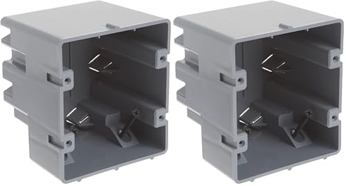 Image of Southwire Device Box, Two Gang | Depth Adjustable | Heavy Duty 42lb | Gray | Pack of 2