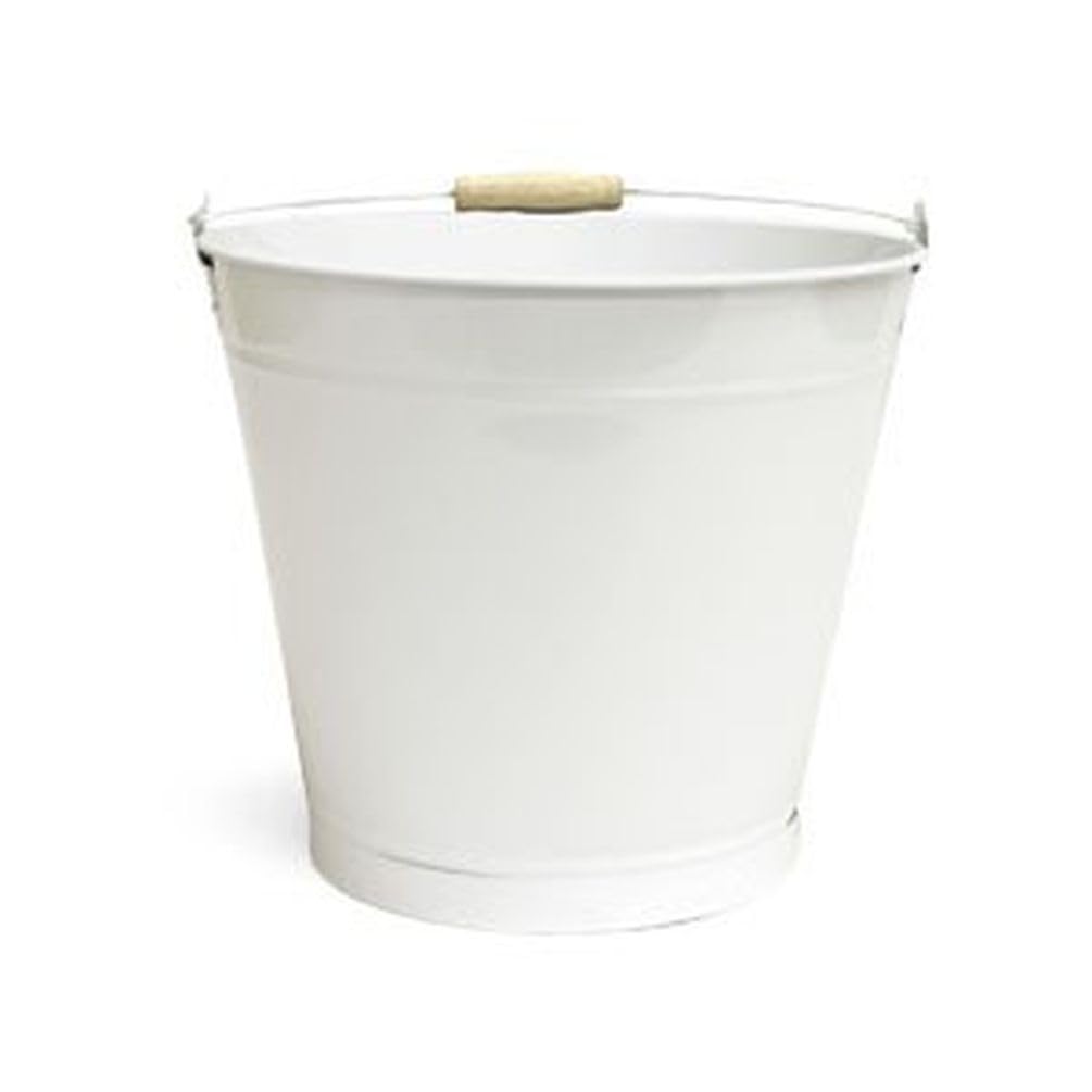 212 Main White Metal Flower Bucket