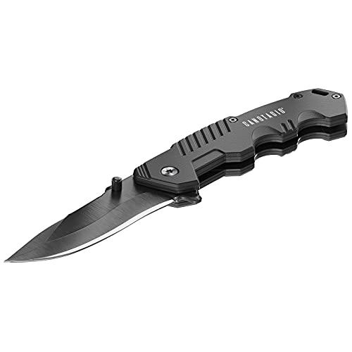 El Mejor Listado de Militar para Colorear - los más vendidos. 36 Canotagio Navaja Tactica Militar de Acero Inoxidable Color Negro. con Mecanismo de Seguridad y Gancho para Cinturón. Stainless Steel Tactical Knife