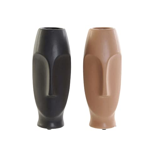 Vase céramique DKD Home Decor rose et gris de qualité supérieure pour intérieur épuré