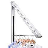 kleiderhaken klappbar kleiderstange wand kleiderstange klappbar kleiderhaken wand für Ecken Balkon Wäschetrockner - Silber