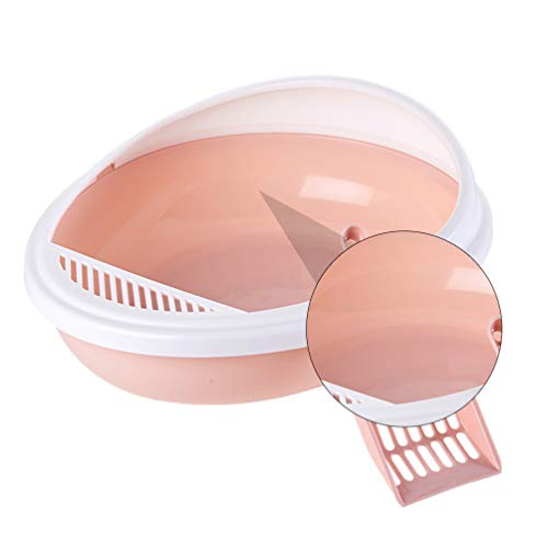 Scicalife Caixa de areia aberta para gatos, caixa de areia semitransparente, colher para levantador