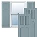 Ekena Millwork 15"W x 38"H True Fit PVC San Miguel Mission Style Fixed Mount Shutters, Peaceful Blue (Per Pair - Hardware Not Included)