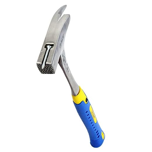 S&R Martello da Carpentiere Muratore con Peso in Testa 600gr. e Peso Totale 975gr. Testa con Calamita Tirachiodi in Acciao Inox C50