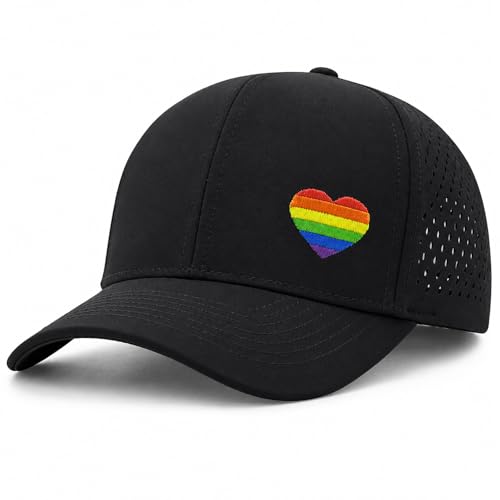 YQZUWUXE LGBT Pride Hat Rainbow Quick Dry Baseball Cap Gay Bisexual Pride Clothes Men Women LGBTQ+ Pride Month Gifts Black Trucker Hats