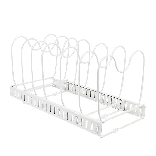 COLLBATH Telescopic Pot Lid Stand Metal Holder for Kitchen Storage Stylish Pot Lid Organizer Space Saving Design for Easy Access and Convenient Use Finish