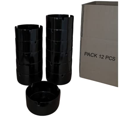 EVOM Siesta black ashtray, entirely Italian product, resistant to shocks and burns.