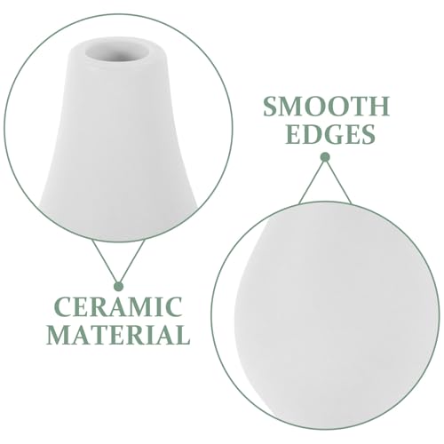 Ensemble de 5 mini vases texturés blancs pour salon cosy - 4
