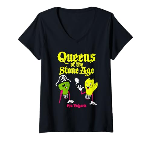 Femme Officiel Queens Of The Stone Age Era Vulgaris T-Shirt avec Col en V