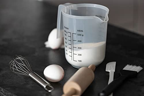 Foto von RoyalFay® Messkanne – 1L Messbecher aus robustem Kunststoff mit Liter- & Gramm-Skala – lebensmittelechte Messkannen aus Polypropylen für präzises Backen (1 x 1L)