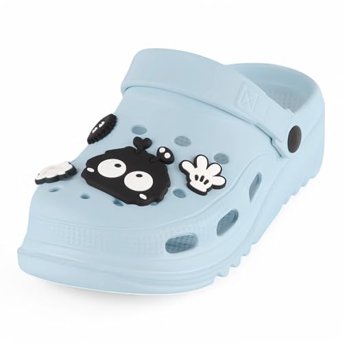 Chillife Zuecos De Plataforma De Mujer Con Charms Removibles, Chanclas De Playa, Piscina Y Jardín, Verano – Fabricado En Portugal (Azul Claro, Sistema Tallas Calzado Eu, Adulto, Números, Mediano, 40)