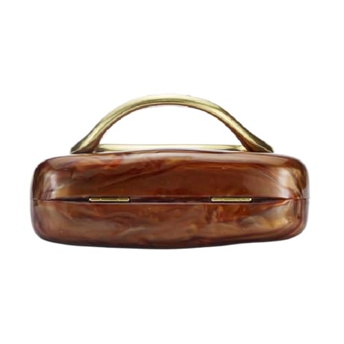 Image of Women Acrylic Clutch Box Metal Handle Evening Bag Trendy Ladies Shoulder Crossbody Purse for Wedding Party Causal