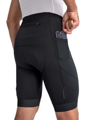 Short de cyclisme rembourré 4D homme cuissard vélo route avec poche zippée