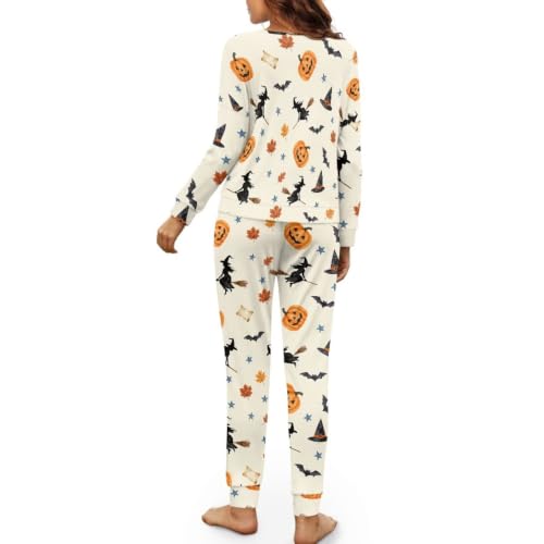 Image of Women's Pajamas Set Soft 2 Piece Loungewear Long Sleeve Pj Set Matching Sleepwear with Pockets for Women Plus Size