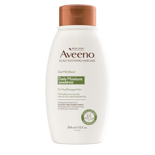 Aveeno Szampon kojący skórę głowy z mieszanką mleka owsianego do codziennego nawilżania i lekkiego odżywiania, szampon bez siarczanów, bez barwników i parabenów, 355 ml