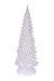 Christmas Tree Table-Top Lamp | LED Lit Sparkling Festive Christmas Decor | 12.5" Tall Perfect for Shelves and Tables | Battery Powered Clear Acrylic