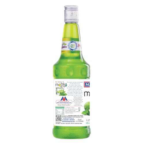 Manama Lime and Mint mojito, Blue Curacao, Pinacolada and Original Mojito Syrup, 750ML Each, Pack of 4