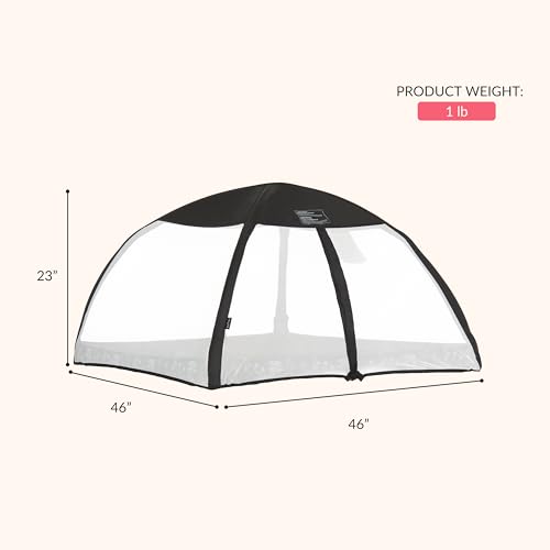Image of Dream On Me Ziggy Canopy - Black /White, Compatible with Ziggy Square Playpen, UV, Rain & Bug Protection, Foldable & Travel-Friendly