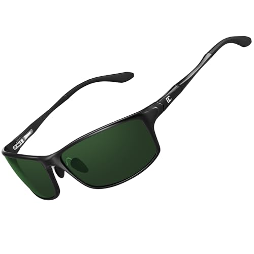 BIRCEN Polarized Mens Sunglasses: UV Protection Sports Shades for Men Women Sport Driving with Al-Mg Frame