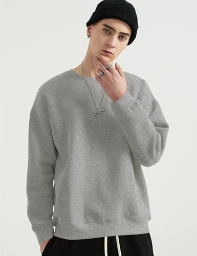 COZYPOIN Crewneck Sweatshirt for Men Long Sleeve Comfort Breathable Midweight Workout Casual Pullover Basic Sweatshirts2