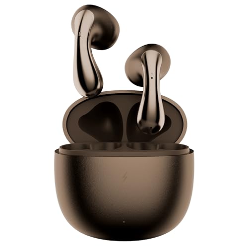 Fire-Boltt Newly Launched Aero Lite TWS Earbuds Custom EQ Wireless Bluetooth 5.4 Music & App Support 50H Playtime Fast Charging Case 50ms Low Latency for Gaming Touch Controls Brown