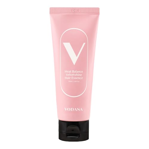 Vodana Heat Balance Velvetshine Hair Essence - Korean Beauty Heat Protection Cuticle Care - Non Sticky Fast Absorbing Cream Formula - 5 Ceramides Jojoba Collagen - 3.38 fl.oz