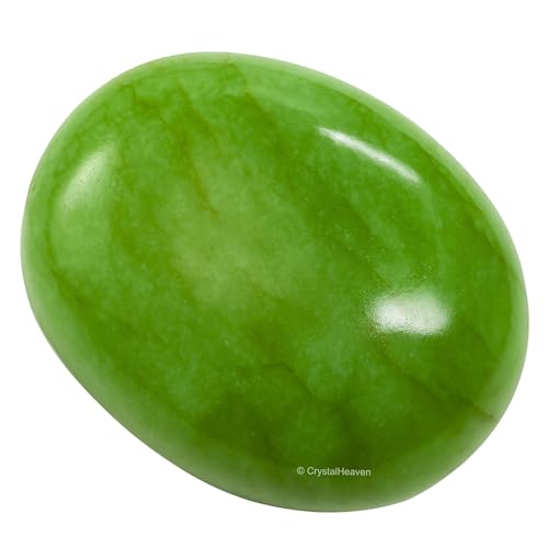 Image of Light Green Aventurine Crystal Palm Pebbles Stones for Anxiety Stress Relief Massage - AAA Grade Original Healing Gemstone Agate Palm Stone for Yoga Meditation Spiritual Reiki Feng Shui